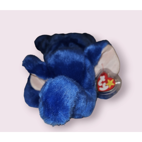 Rare Ty Beanie Baby Plush Toy Peanut the Royal Elephant Blue NEW - Picture 7 of 13